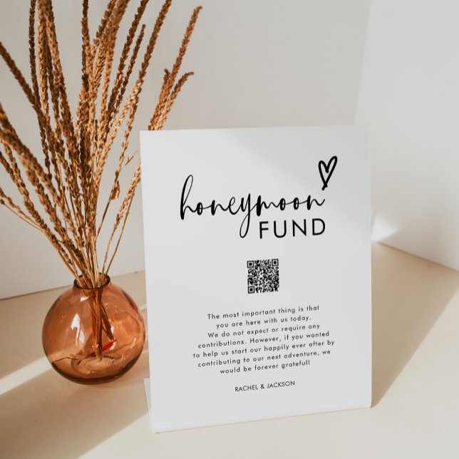 Boho Modern Honeymoon Fund QR will gut unterschrei Sockelschild (Von Creator hochgeladen)