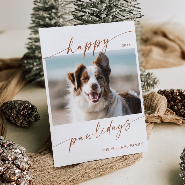 Boho Modern Pet Foto Weihnachtskarte Einladung (Von Creator hochgeladen)