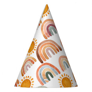 Boho Modern Rainbow and Sun Partyhütchen