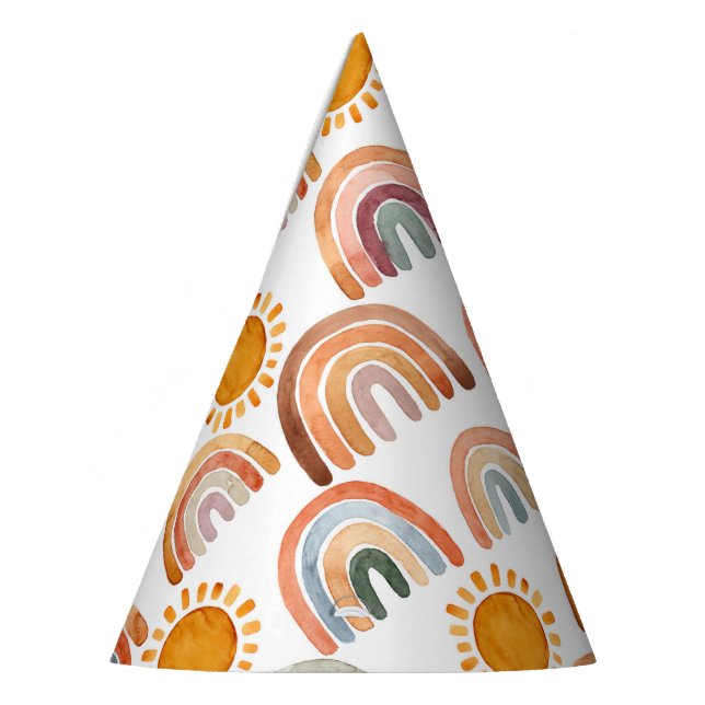 Boho Modern Rainbow and Sun  Partyhütchen (Links)