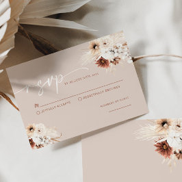 Boho Modern Wedding RSVP Card Mitteilungskarte