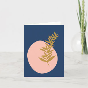 Boho Moderne Abstrait Botanique Art Rose Bleu Or