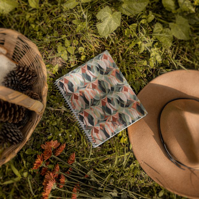 Boho moderne Abstrait | Journal de Carnet Monogram (Créateur téléchargé)