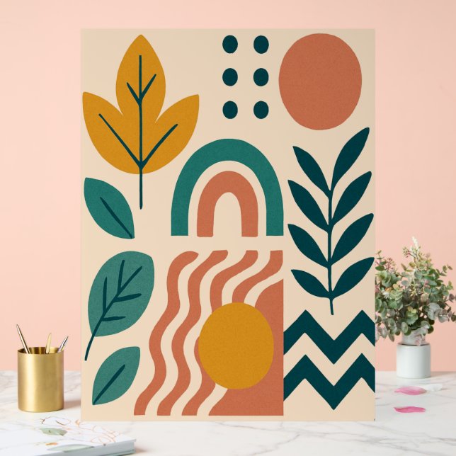 Boho moderne Abstrait Nature Wall Art (Mariage)