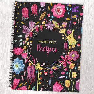 Boho Moderne Aquarellfarben Gedeckter Text Rezept Notizbuch