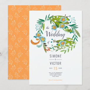 Boho Moderne Blütenlilie von Valley Wedding Einladung