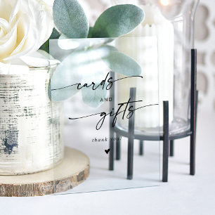 Boho Moderne Clear Acrylic Wedding Cards und Gesch Acrylschild
