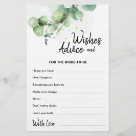 Boho Moderne Eucalyptus Mariage souhaite carte con