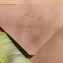 Boho Moderne Herz-Runde-Rücksendeadresse