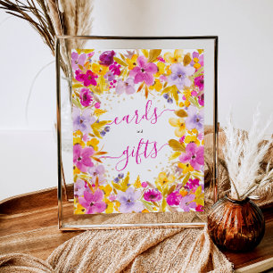 Boho moderne lila Blumenkarten Geschenke Bridal Poster
