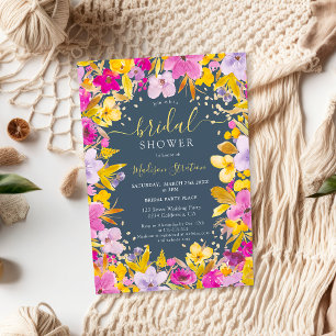 Boho moderne lila Lavendel Blumenkohl-Brautparty Einladung