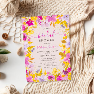 Boho moderne lila Lavendel Blumenkohl-Brautparty Einladung