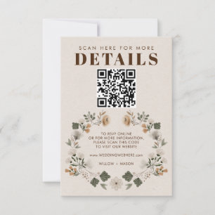 Boho moderne mariage folklorique RSVP détails QR C