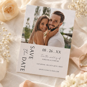Boho Moderne Minimalistische Foto-Hochzeit Save The Date