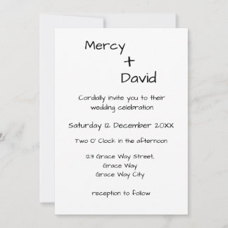 Boho-Moderne Minimalistische Hochzeits-Einladung Einladung