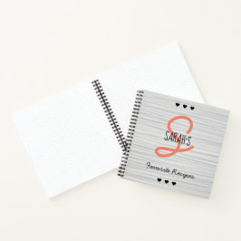 Boho Moderne Monogramm weiße Textur Lieblingsrezep Notizbuch