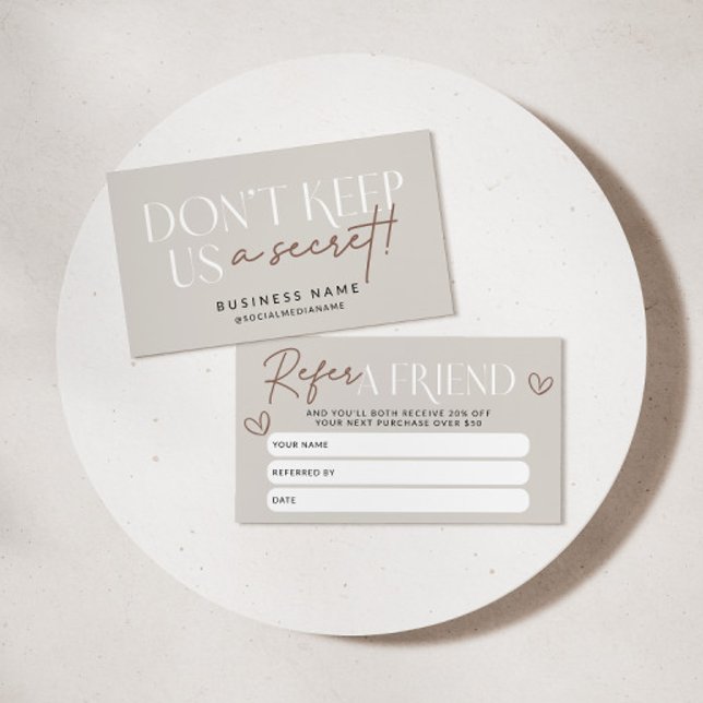 Boho Moderne Référer Une Carte Coupon De Réduction (Modern Boho Refer A Friend Discount Card)