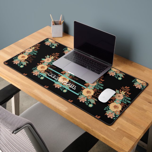 Boho moderne rose floral (Bureau 2)