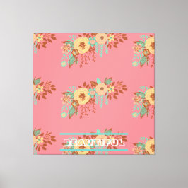 Boho moderne rose floral toile étirée