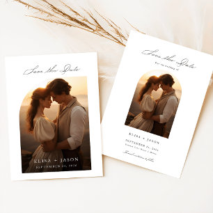 Boho Moderne Rustikale Foto-Hochzeitseinladung zum Einladung