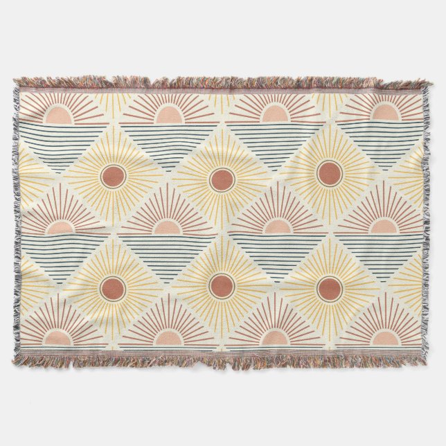 Boho moderne Sun Cotton Fringe Jeu de couverture (Devant)