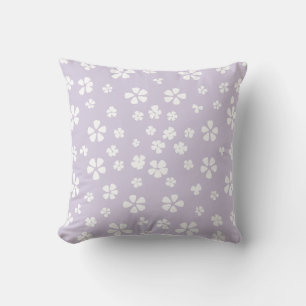 Boho moderne weiße Wildblume staubige lila Lavende Kissen