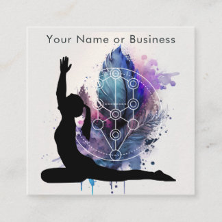 Boho Moderne Yoga Meditation Heilige Geometrie Quadratische Visitenkarte