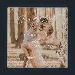 Boho Modernes einfaches Foto Hochzeit rettet das D Magnet<br><div class="desc">Boho Modernes einfaches Foto Hochzeit rettet den Datums-Magneten</div>