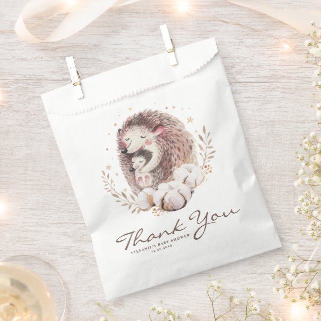 Boho Mommy and Baby Igel Baby Shower Vielen Dank Geschenktütchen (Ausgeschnitten)