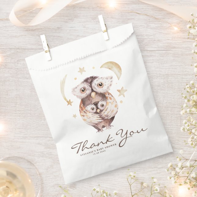 Boho Mommy and Baby Owl Baby Showdusche Vielen Dan Geschenktütchen (Ausgeschnitten)