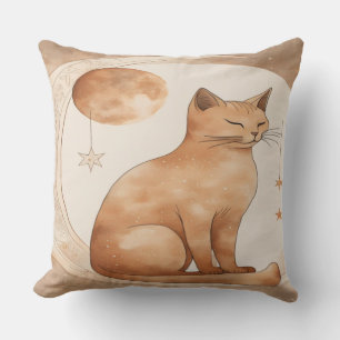 Boho-Mond-Katzendesign Kissen
