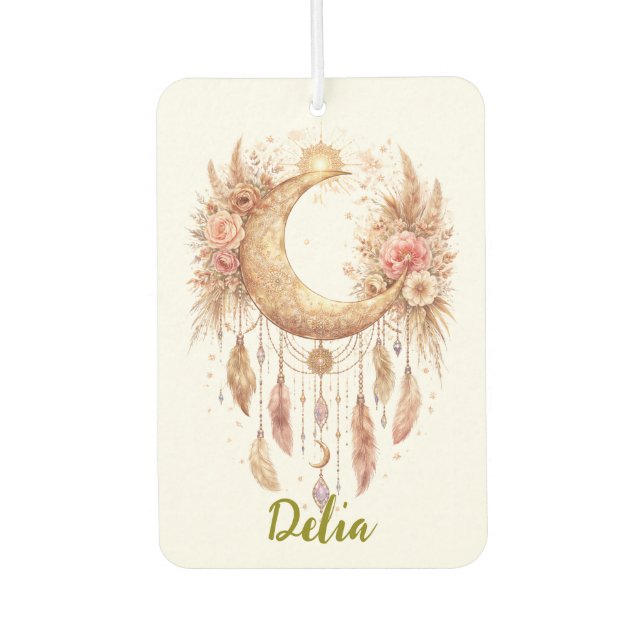 Boho Mond Mystischer Vibe Autolufterfrischer (Vorderseite)