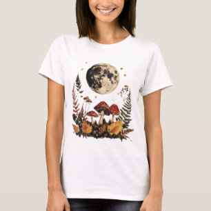 Boho Mond und Pilze T-Shirt