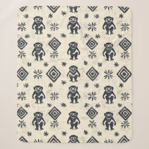 Boho Monkey Jungle Safari Muster (2) Sherpadecke