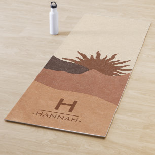Boho Monogram Abstrakt Sun Mountains Modern Yogamatte