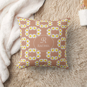 Boho Monogram Terracotta Kissen