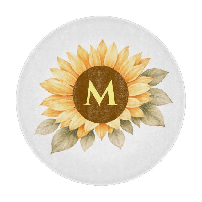 Boho-Monogramm Cottagecore-Geschenk Schneidebrett (Vorderseite)