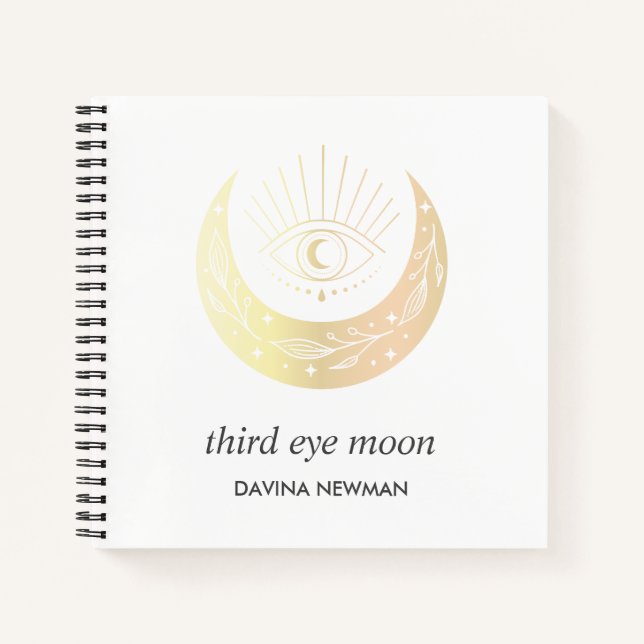 Boho Monogramm weiß Notizbuch (Vorderseite)