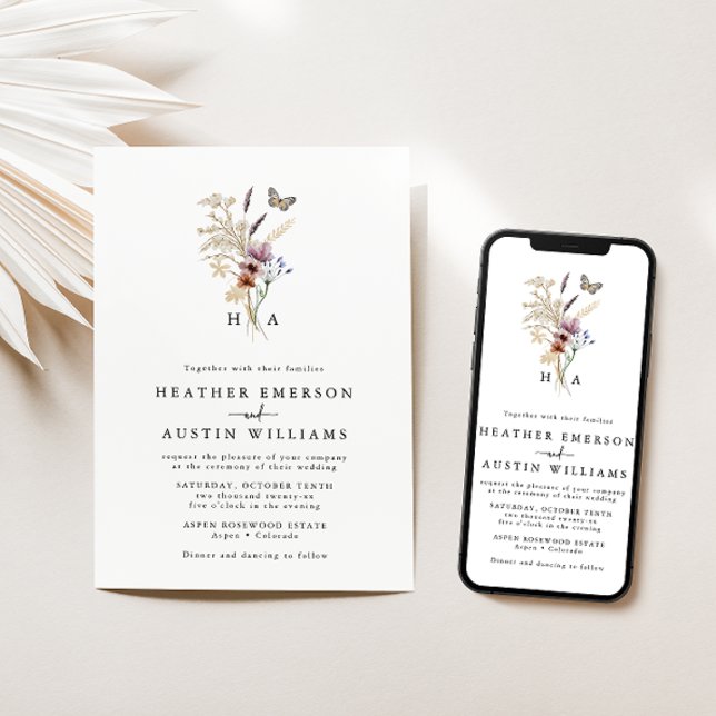 Boho Monogrammed Wedding Invitation Einladung (Von Creator hochgeladen)