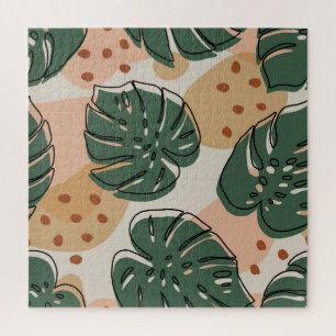Boho Monstera: abstraktes tropisches Muster