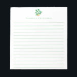 Boho Monstera Pflanze Minimalistisch Green Persona Notizblock<br><div class="desc">Einfache Aquarellmonstera-Blatt-Pflanze zeichnend,  personalisiert mit Ihrem Namen.</div>