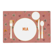 Boho Montessori Tischset mit Personalisiertem Name