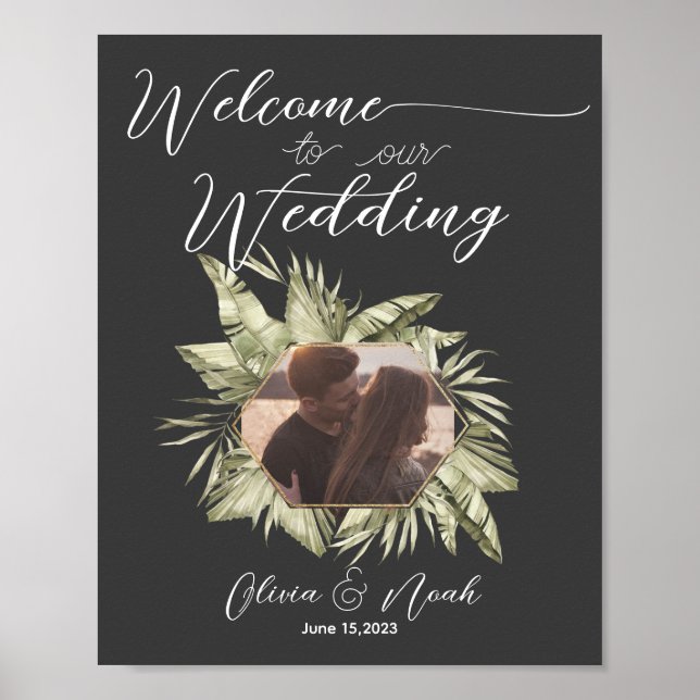 Boho Moody Sage Wedding Welcome Poster (Vorne)