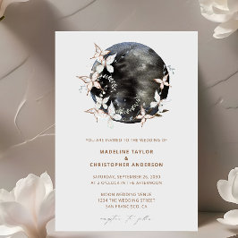 Boho Moon Celestial Botancial Wedding Einladung