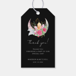 Boho Moon Crystals Feathers Pink Blume Hochzeit Geschenkanhänger