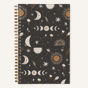 Boho Moon Journal Noir & Or