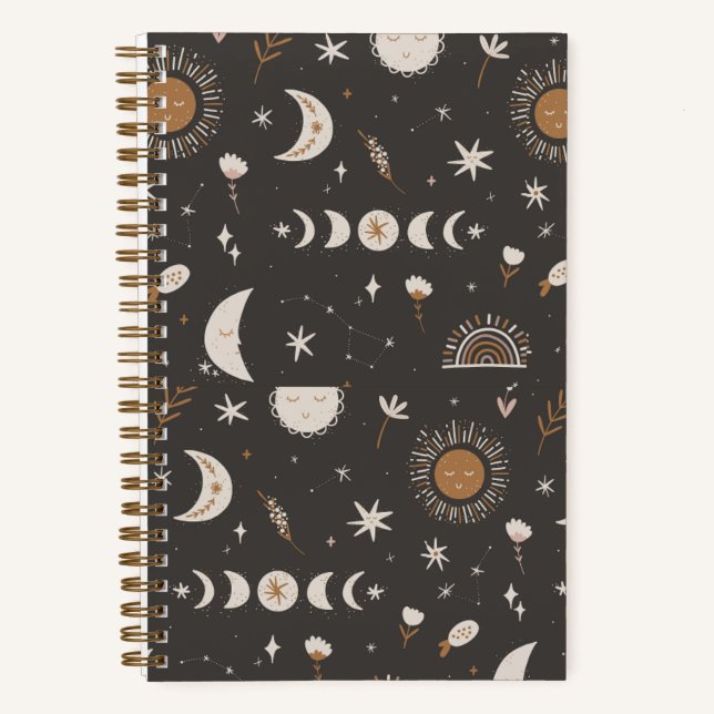 Boho Moon Journal | Noir & Or (Recto)