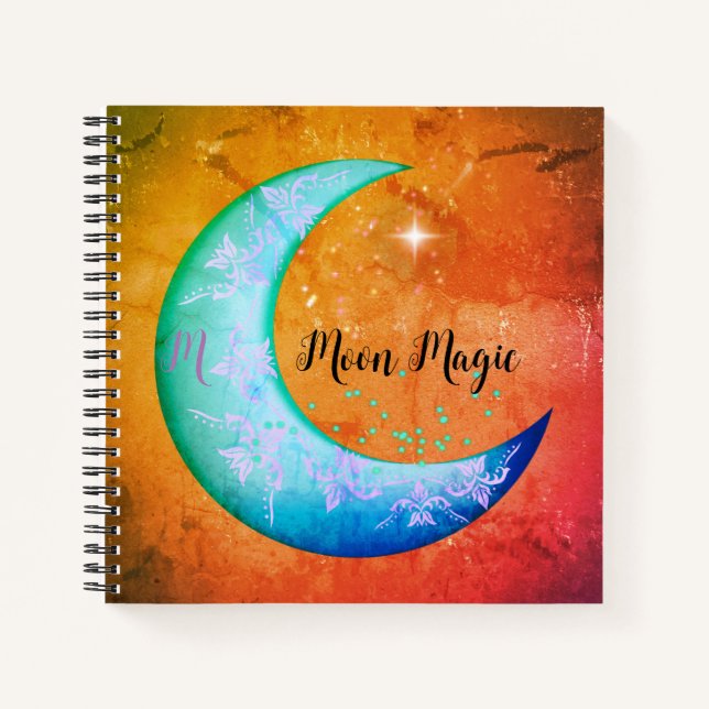 Boho Moon Magic Orange Personal Journal Notizbuch (Vorderseite)