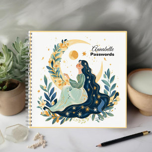 Boho Moon Maiden Spiral Notebook Notizbuch