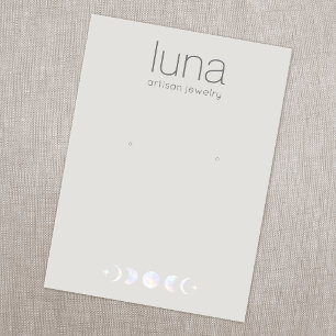 Boho Moon Phase Earring Display Holder Visitenkarte